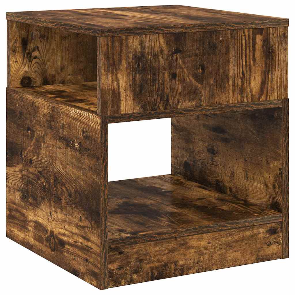 vidaXL End Table 2 pcs Smoked Oak 40.5 x 40 x 45 cm Engineered Wood