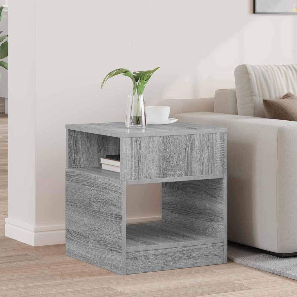 vidaXL End Table Grey Sonoma 40.5 x 40 x 45 cm Engineered Wood