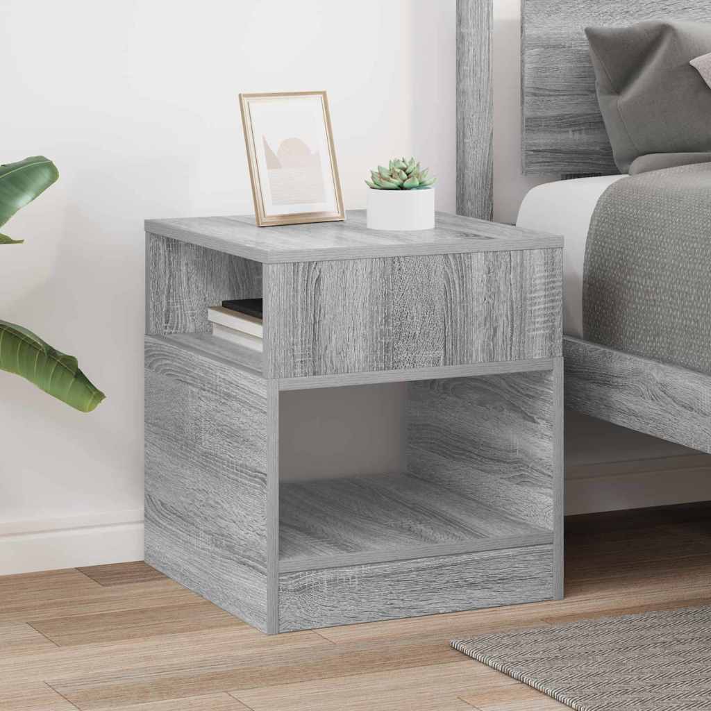 vidaXL End Table Grey Sonoma 40.5 x 40 x 45 cm Engineered Wood