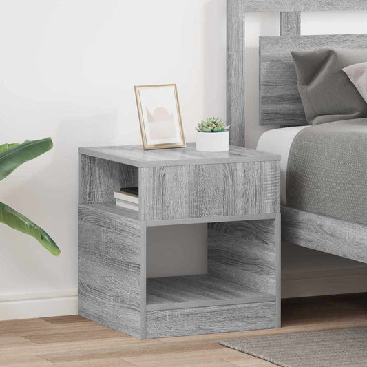 vidaXL End Table 2 pcs Grey Sonoma 40.5 x 40 x 45 cm Engineered Wood