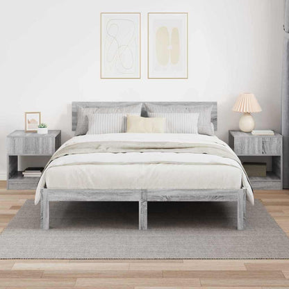 vidaXL End Table 2 pcs Grey Sonoma 40.5 x 40 x 45 cm Engineered Wood