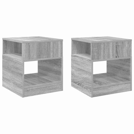 vidaXL End Table 2 pcs Grey Sonoma 40.5 x 40 x 45 cm Engineered Wood