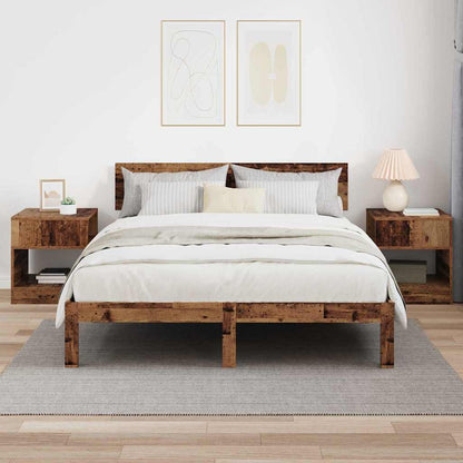 vidaXL End Table 2 pcs Old Wood 40.5 x 40 x 45 cm Engineered Wood
