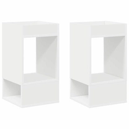 vidaXL End Table 2 pcs White 30 x 30 x 56 cm Engineered Wood