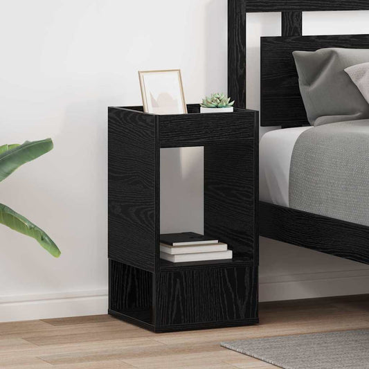 vidaXL End Table 2 pcs Black Oak 30 x 30 x 56 cm Engineered Wood