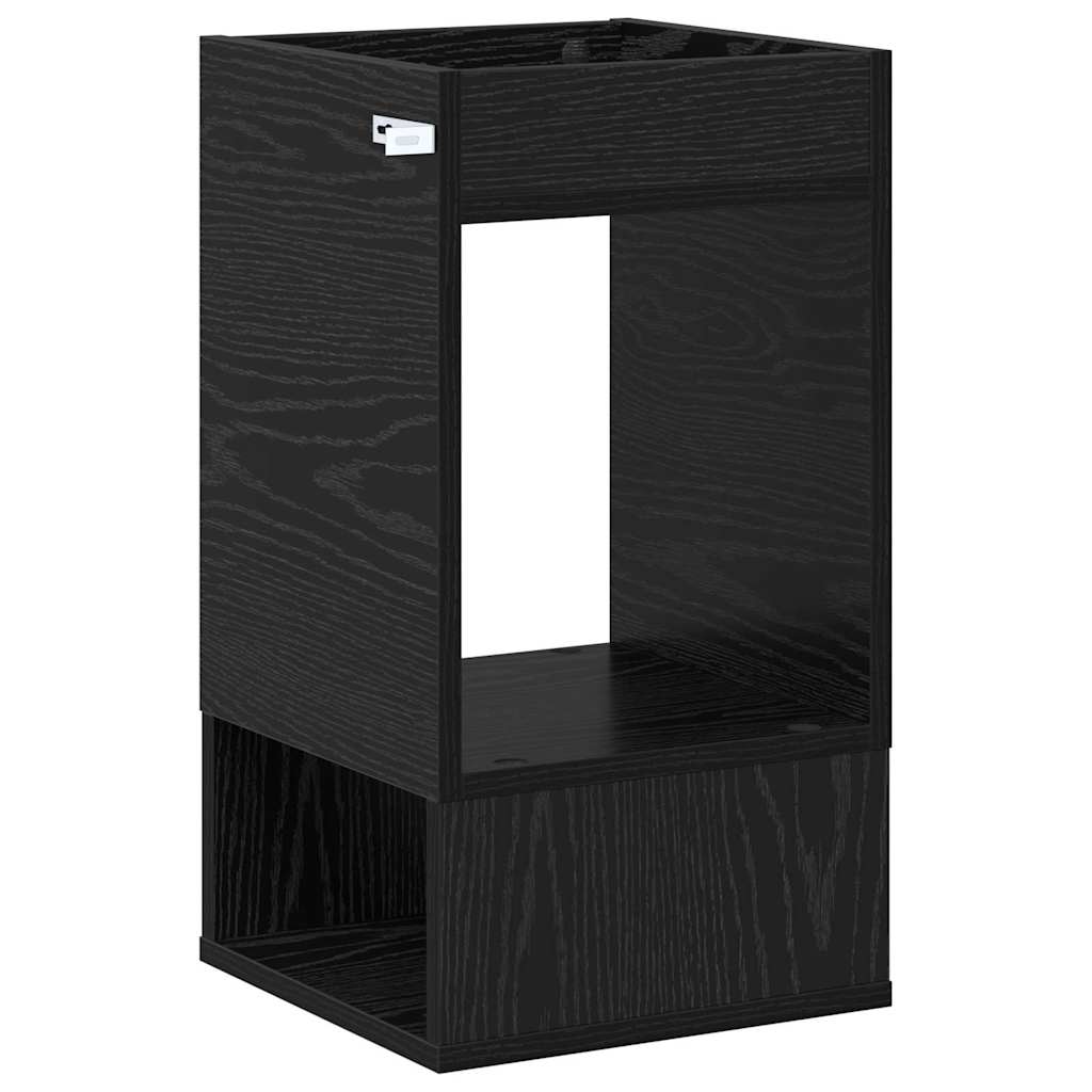 vidaXL End Table 2 pcs Black Oak 30 x 30 x 56 cm Engineered Wood