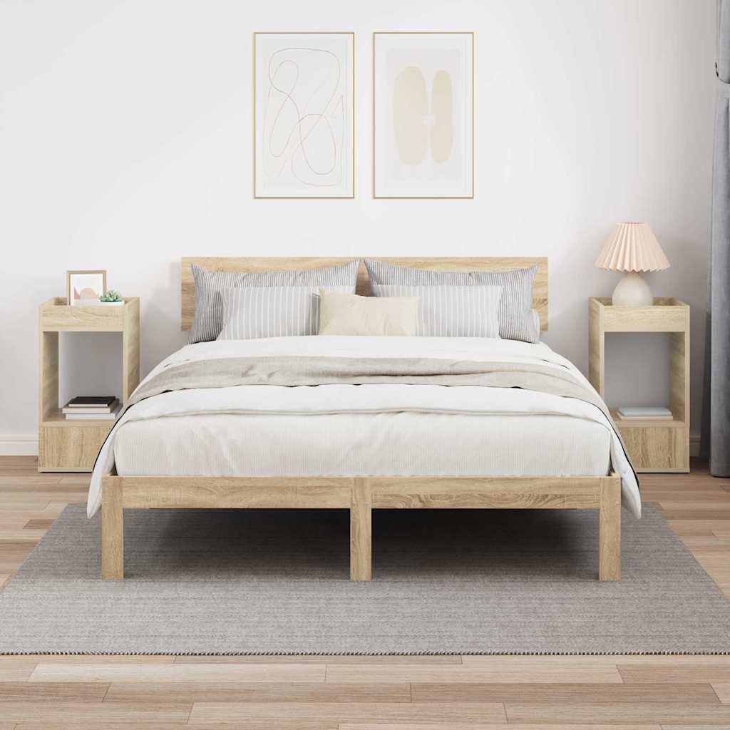 vidaXL End Table 2 pcs Sonoma Oak 30 x 30 x 56 cm Engineered Wood