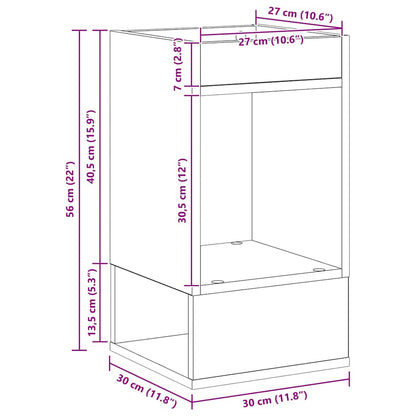 vidaXL End Table Concrete Grey 30 x 30 x 56 cm Engineered Wood
