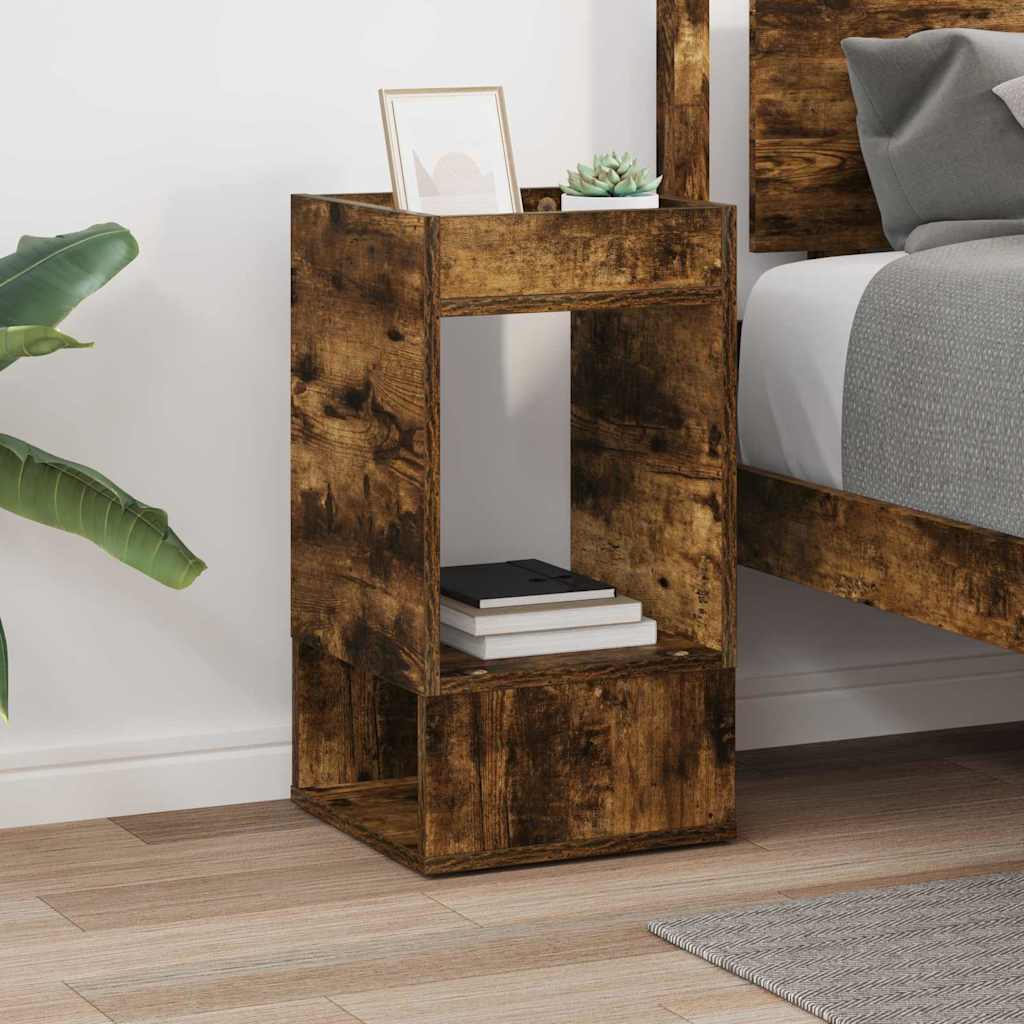 vidaXL End Table Smoked Oak 30 x 30 x 56 cm Engineered Wood