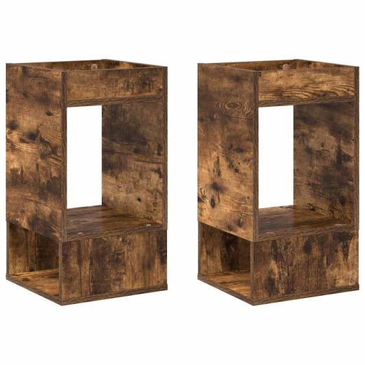 vidaXL End Table 2 pcs Smoked Oak 30 x 30 x 56 cm Engineered Wood