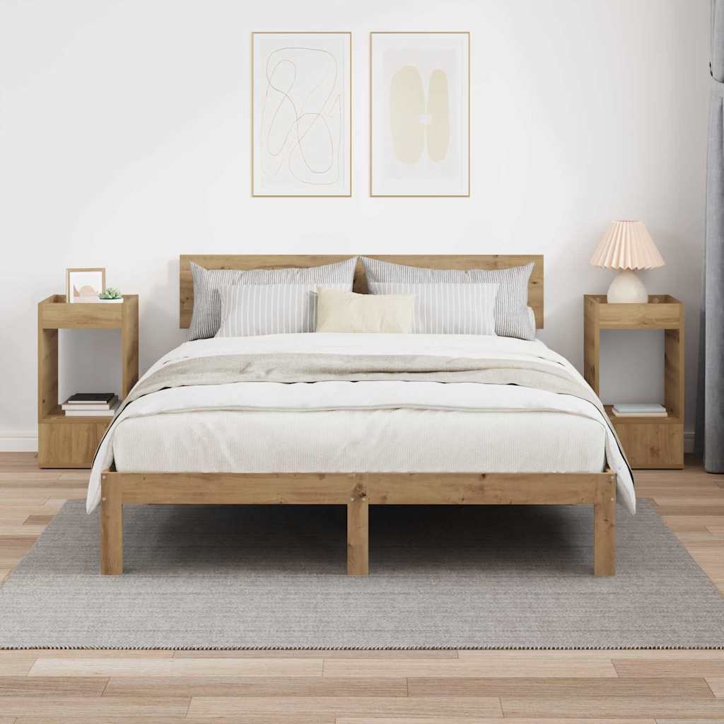 vidaXL End Table 2 pcs Artisan Oak 30 x 30 x 56 cm Engineered Wood