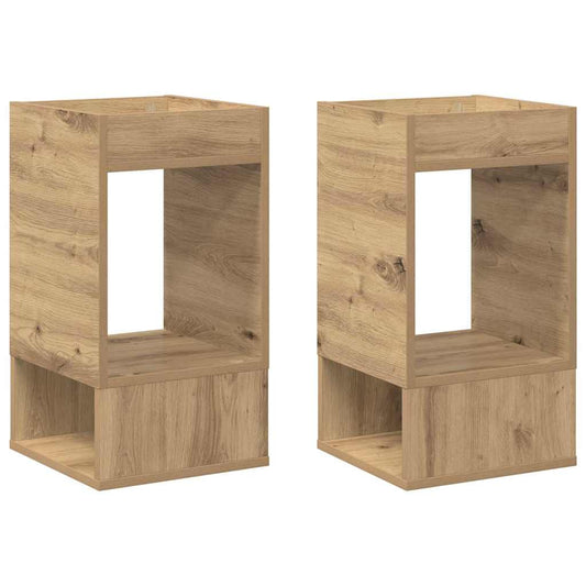 vidaXL End Table 2 pcs Artisan Oak 30 x 30 x 56 cm Engineered Wood