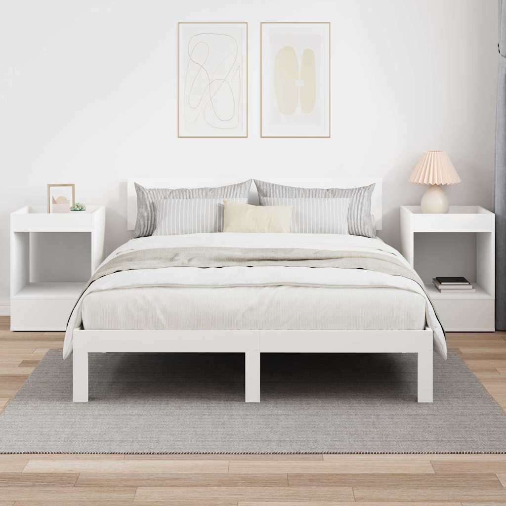 vidaXL End Table 2 pcs White 40 x 40 x 56 cm Engineered Wood