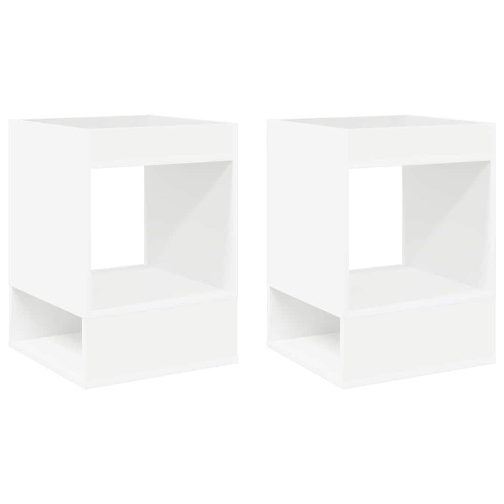 vidaXL End Table 2 pcs White 40 x 40 x 56 cm Engineered Wood