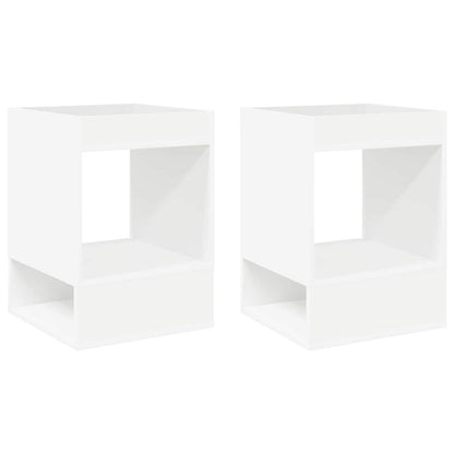 vidaXL End Table 2 pcs White 40 x 40 x 56 cm Engineered Wood