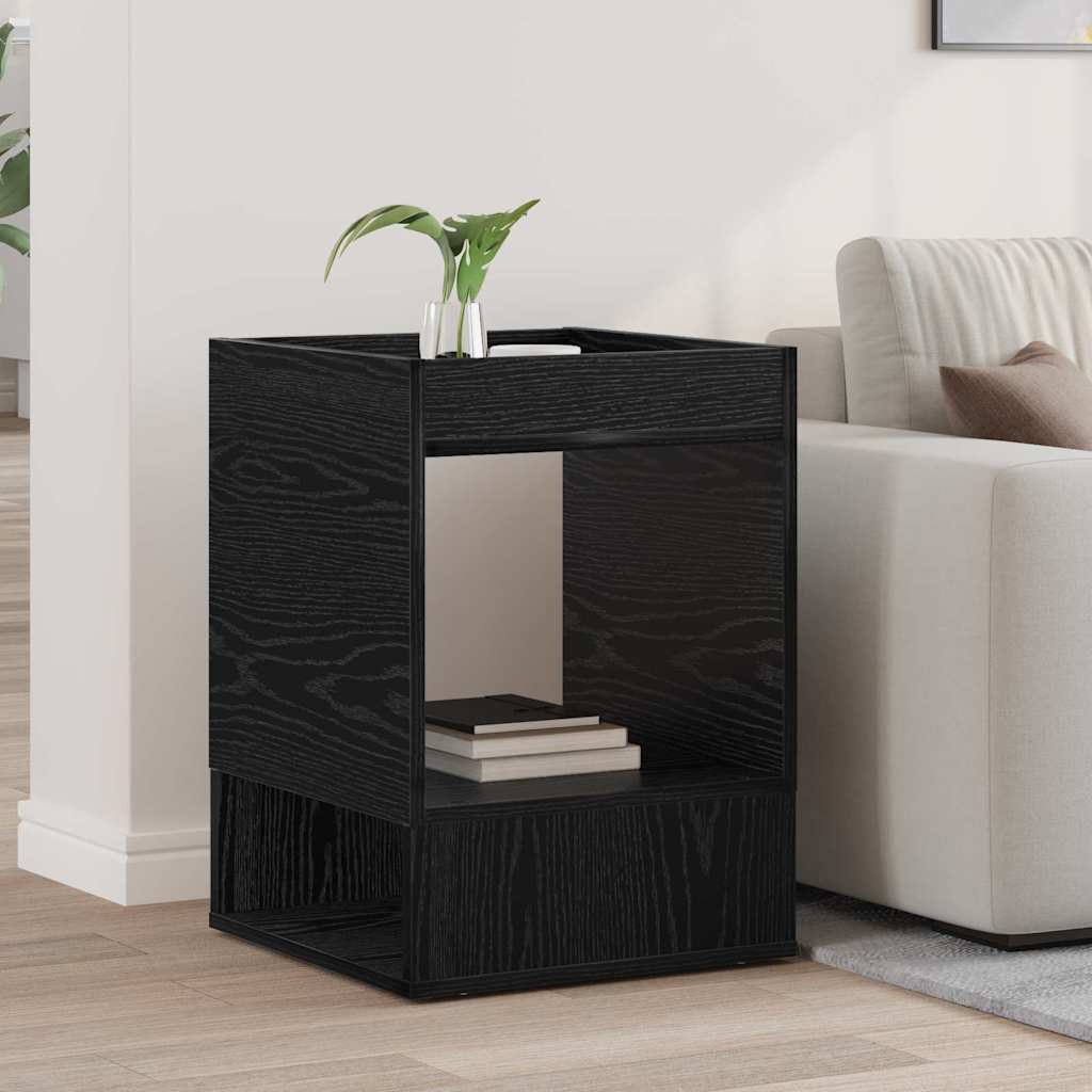 vidaXL End Table Black Oak 40 x 40 x 56 cm Engineered Wood