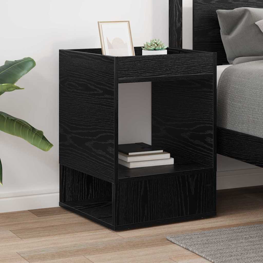 vidaXL End Table Black Oak 40 x 40 x 56 cm Engineered Wood