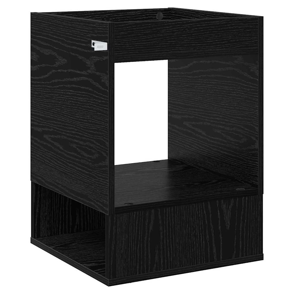 vidaXL End Table Black Oak 40 x 40 x 56 cm Engineered Wood