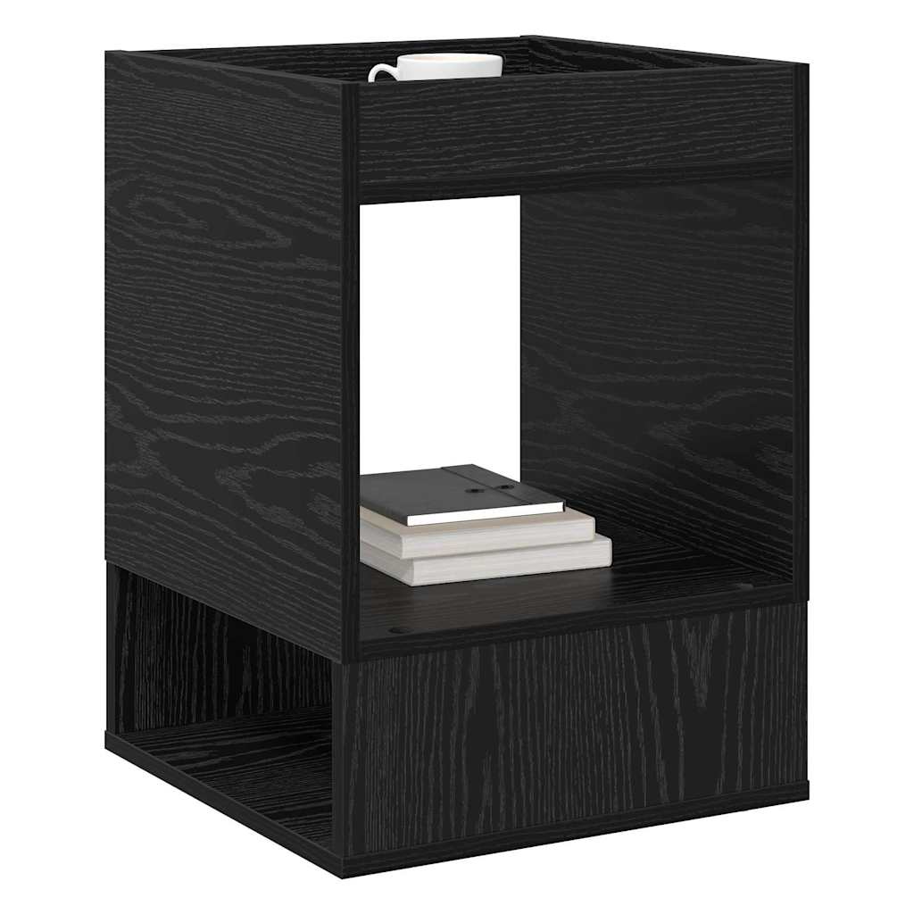 vidaXL End Table Black Oak 40 x 40 x 56 cm Engineered Wood