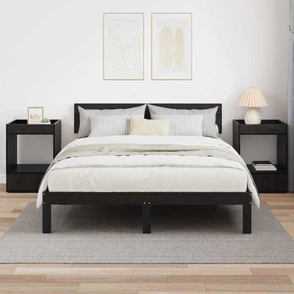 vidaXL End Table 2 pcs Black Oak 40 x 40 x 56 cm Engineered Wood