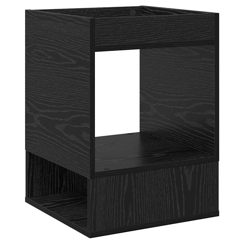 vidaXL End Table 2 pcs Black Oak 40 x 40 x 56 cm Engineered Wood
