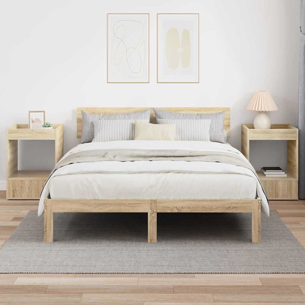 vidaXL End Table 2 pcs Sonoma Oak 40 x 40 x 56 cm Engineered Wood