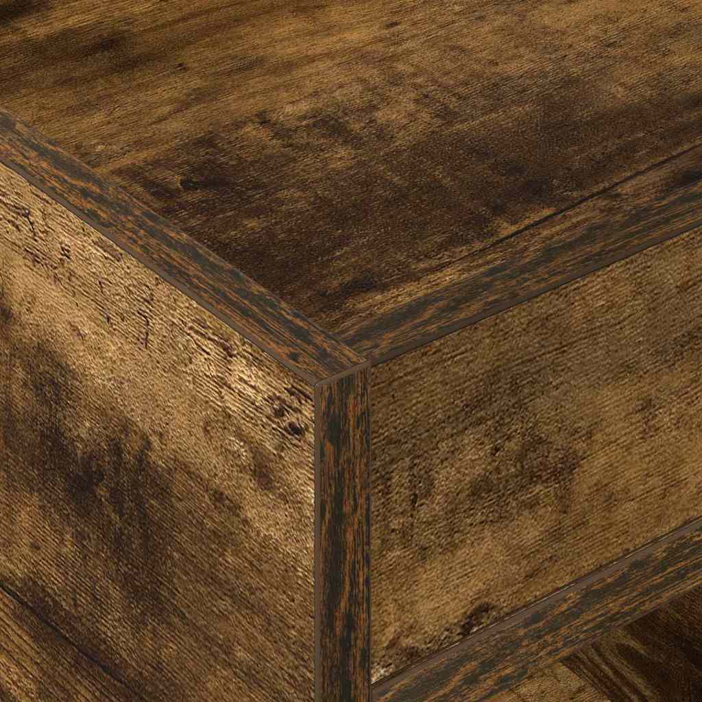 vidaXL End Table Smoked Oak 40 x 40 x 56 cm Engineered Wood