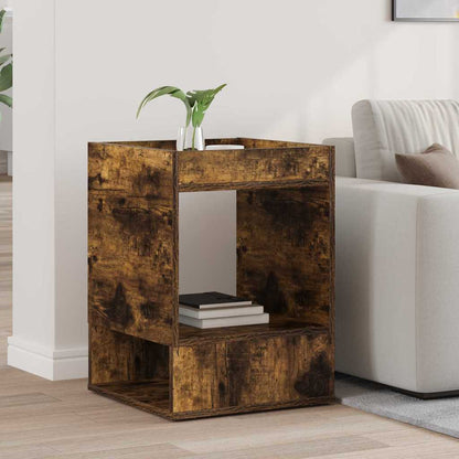 vidaXL End Table Smoked Oak 40 x 40 x 56 cm Engineered Wood