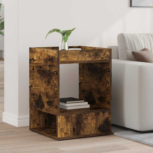 vidaXL End Table Smoked Oak 40 x 40 x 56 cm Engineered Wood