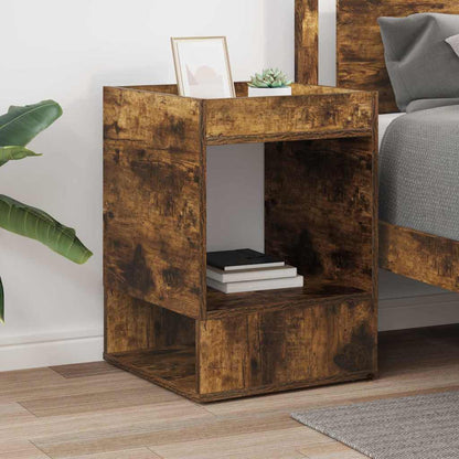 vidaXL End Table Smoked Oak 40 x 40 x 56 cm Engineered Wood