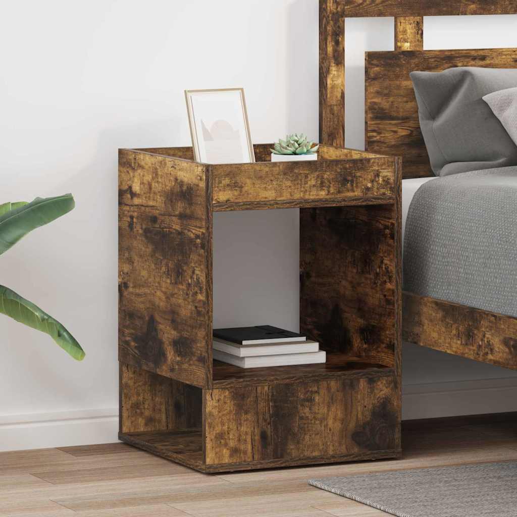 vidaXL End Table 2 pcs Smoked Oak 40 x 40 x 56 cm Engineered Wood