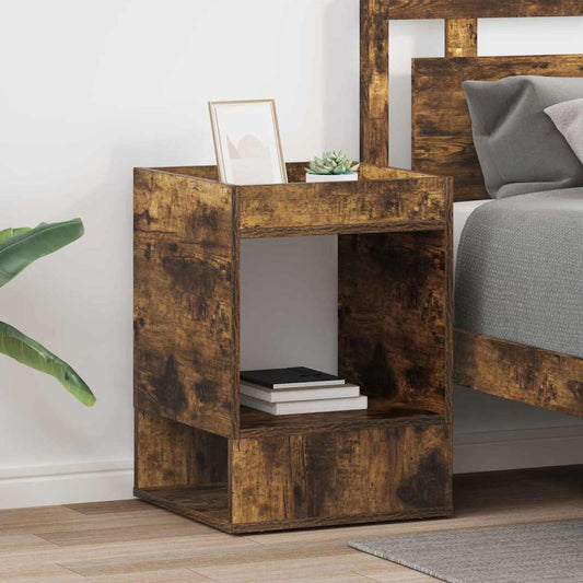 vidaXL End Table 2 pcs Smoked Oak 40 x 40 x 56 cm Engineered Wood