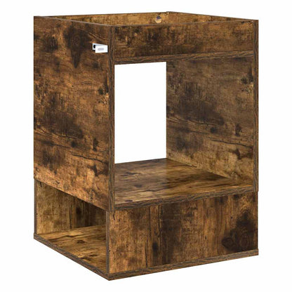 vidaXL End Table 2 pcs Smoked Oak 40 x 40 x 56 cm Engineered Wood
