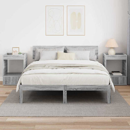 vidaXL End Table 2 pcs Grey Sonoma 40 x 40 x 56 cm Engineered Wood