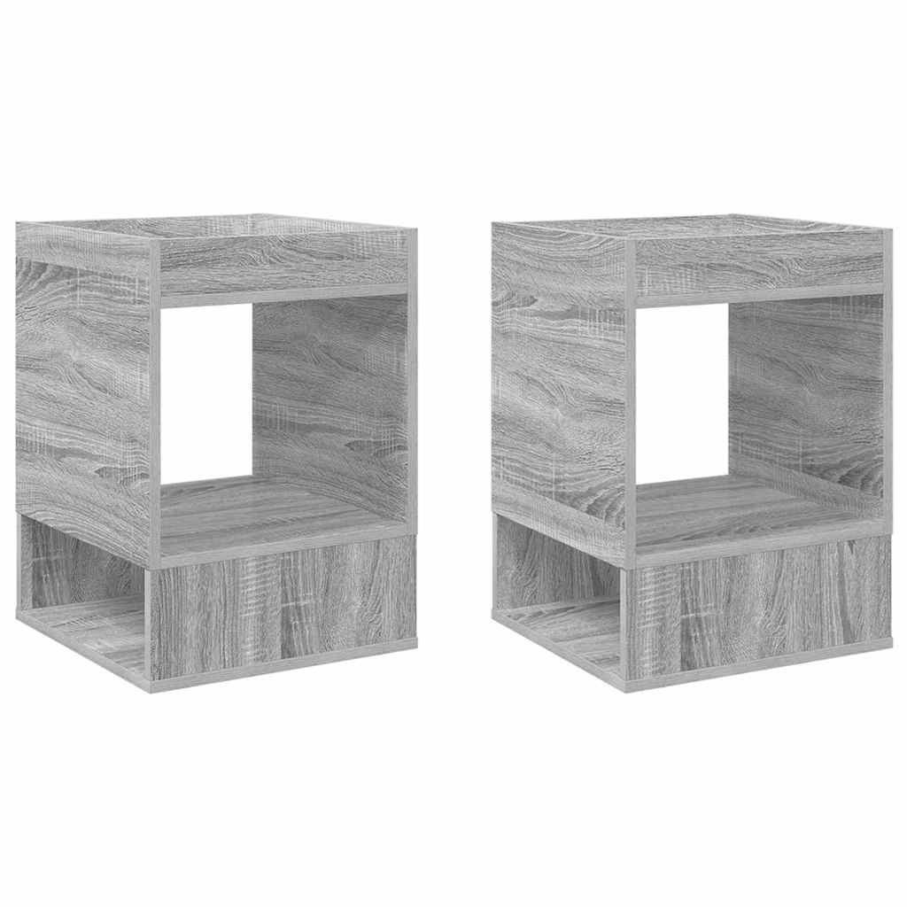 vidaXL End Table 2 pcs Grey Sonoma 40 x 40 x 56 cm Engineered Wood