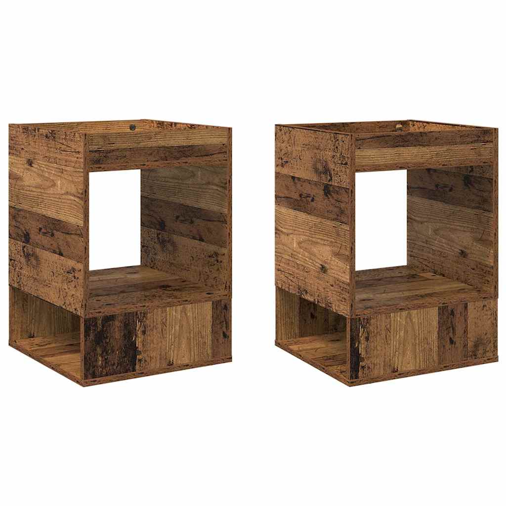 vidaXL End Table 2 pcs Old Wood 40 x 40 x 56 cm Engineered Wood