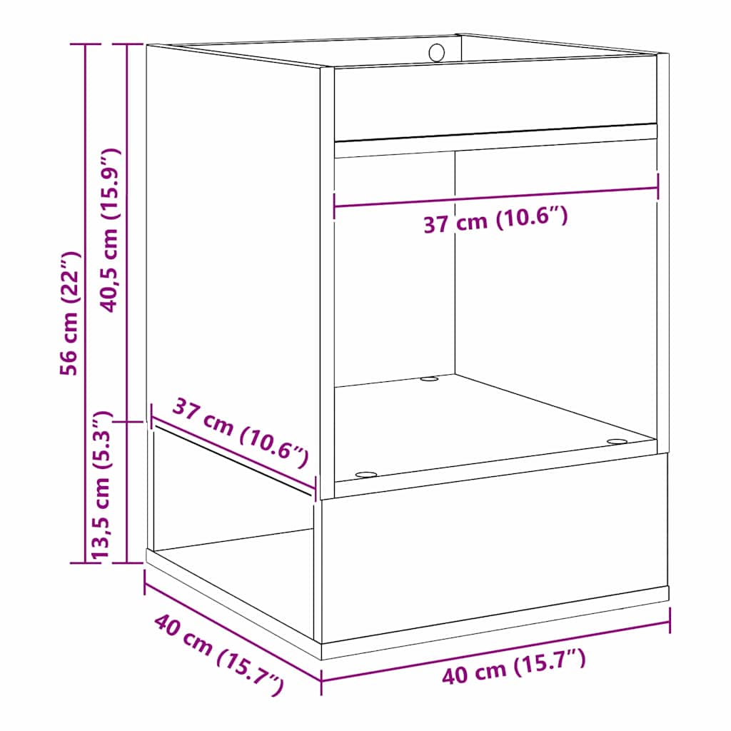 vidaXL End Table 2 pcs Old Wood 40 x 40 x 56 cm Engineered Wood