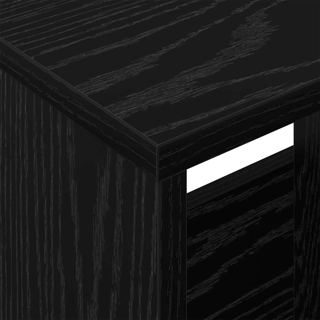 vidaXL Magazine Rack Black Oak 102 x 30 x 45 cm