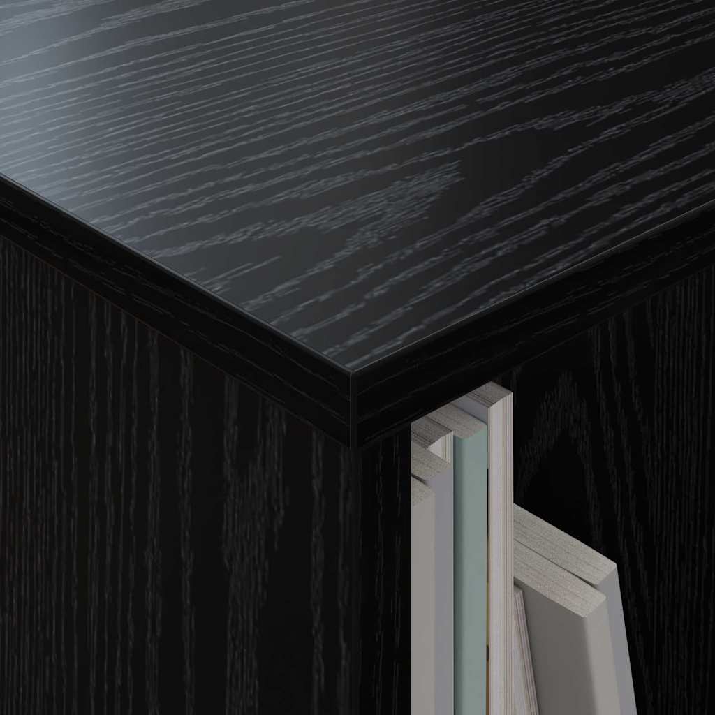 vidaXL Magazine Rack Black Oak 102 x 30 x 45 cm