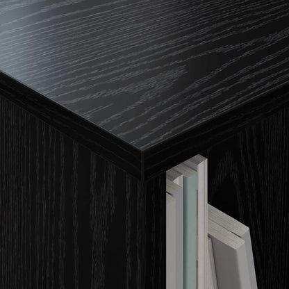 vidaXL Magazine Rack Black Oak 102 x 30 x 45 cm