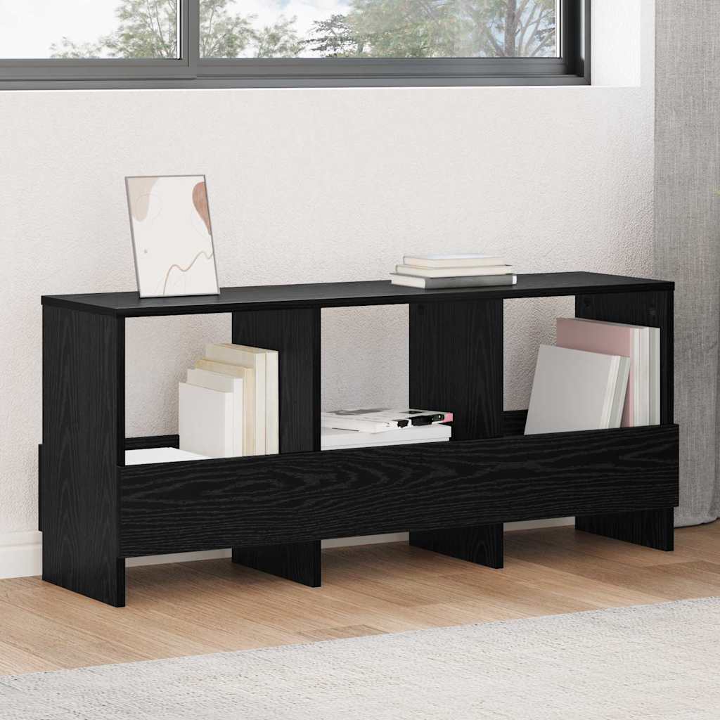 vidaXL Magazine Rack Black Oak 102 x 30 x 45 cm
