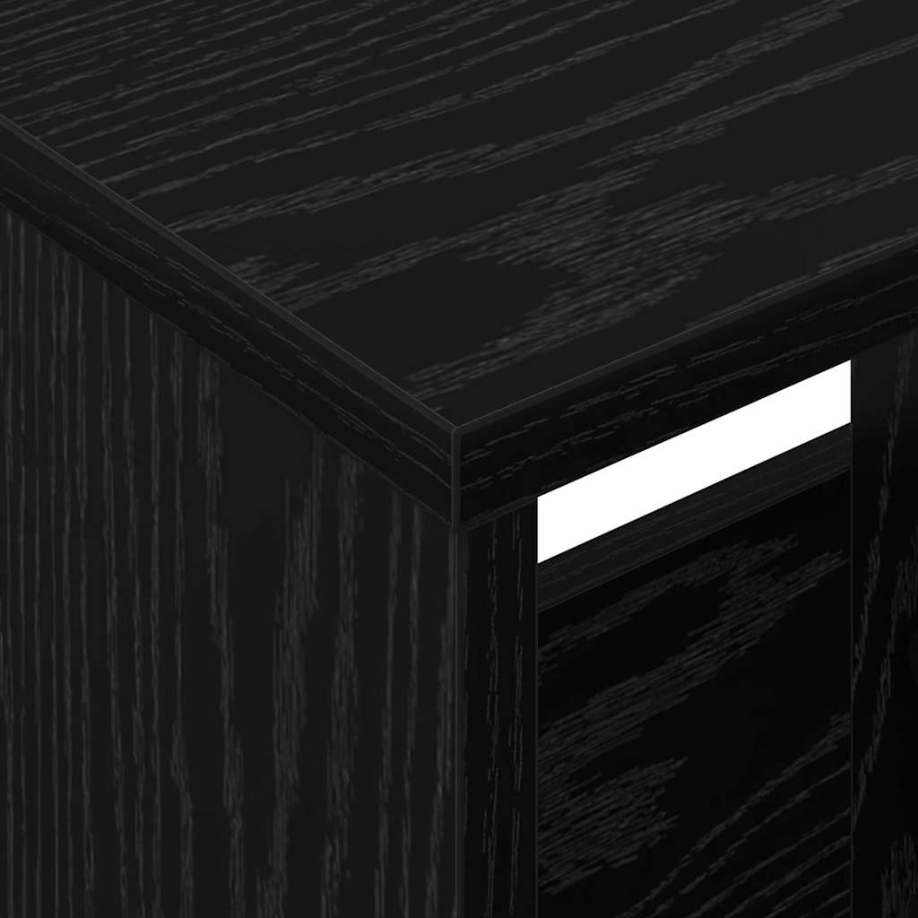 vidaXL Magazine Rack Black Oak 35 x 30 x 45 cm