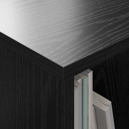 vidaXL Magazine Rack Black Oak 35 x 30 x 45 cm