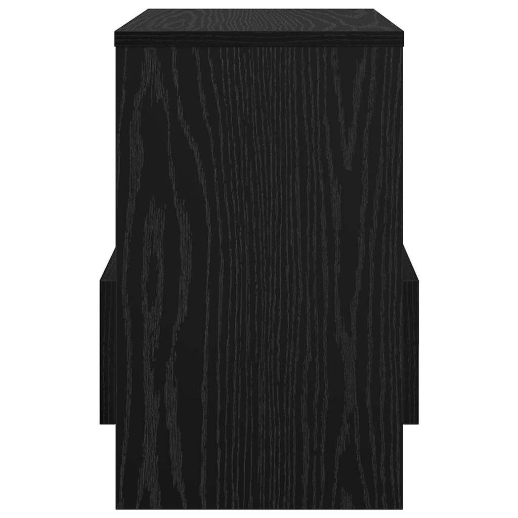 vidaXL Magazine Rack Black Oak 35 x 30 x 45 cm