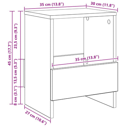 vidaXL Magazine Rack Black Oak 35 x 30 x 45 cm