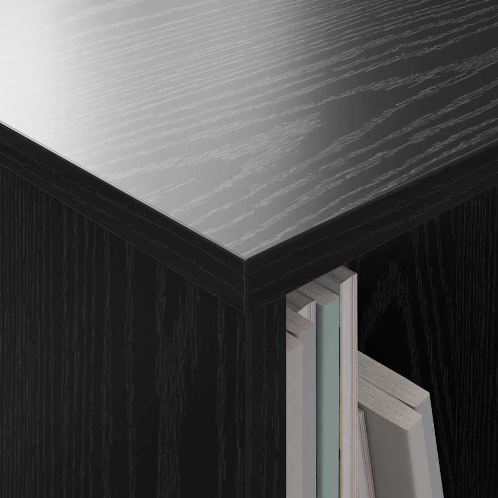 vidaXL Magazine Rack 2 pcs Black Oak 35 x 30 x 45 cm