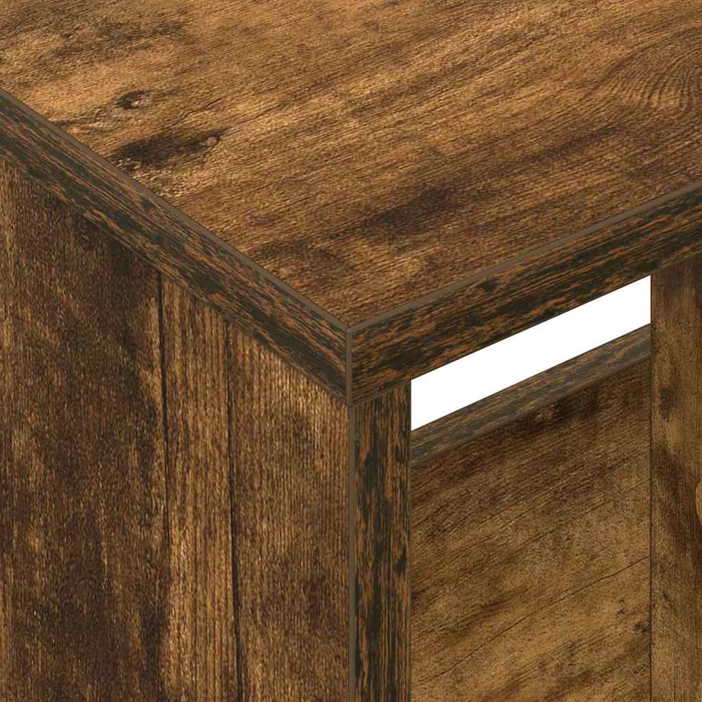 vidaXL Magazine Rack Smoked Oak 35 x 30 x 45 cm