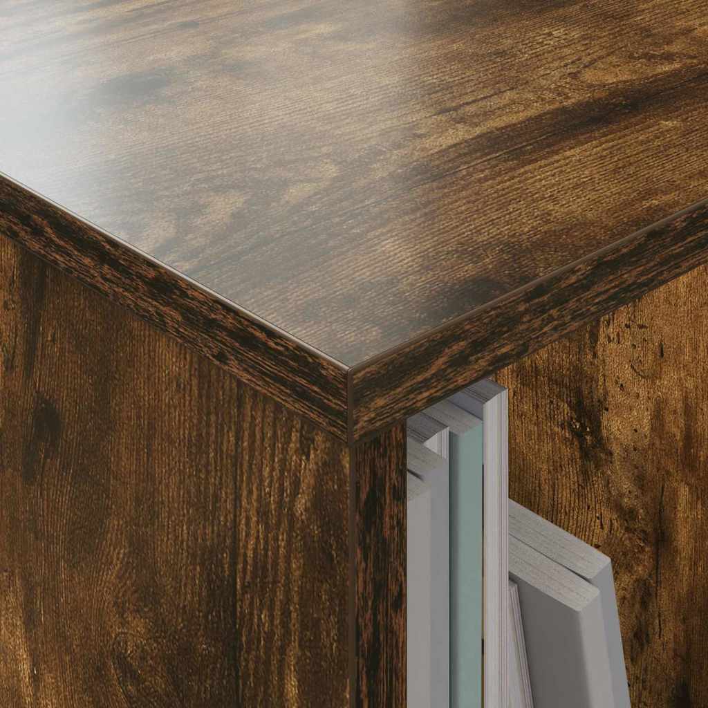 vidaXL Magazine Rack Smoked Oak 35 x 30 x 45 cm
