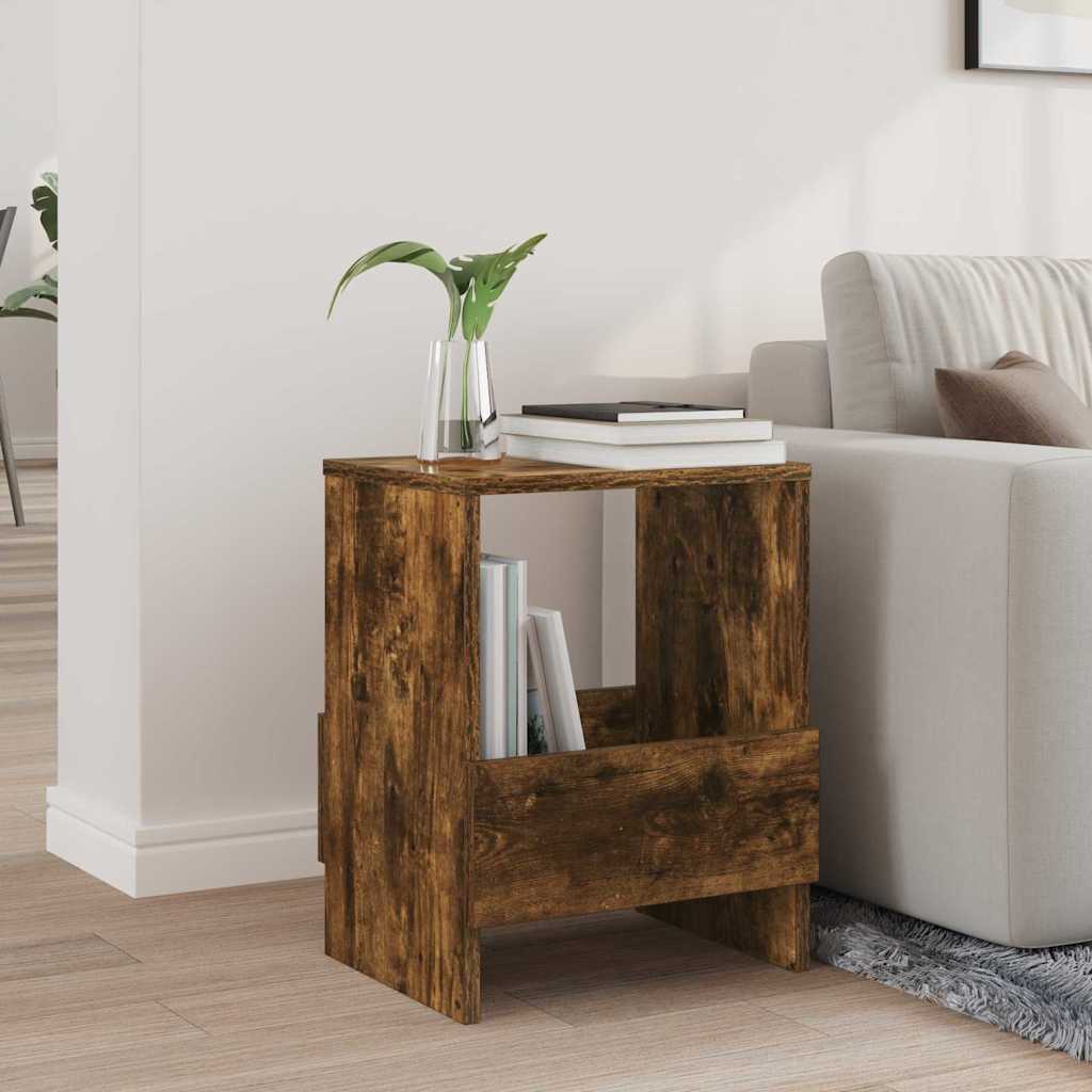 vidaXL Magazine Rack Smoked Oak 35 x 30 x 45 cm