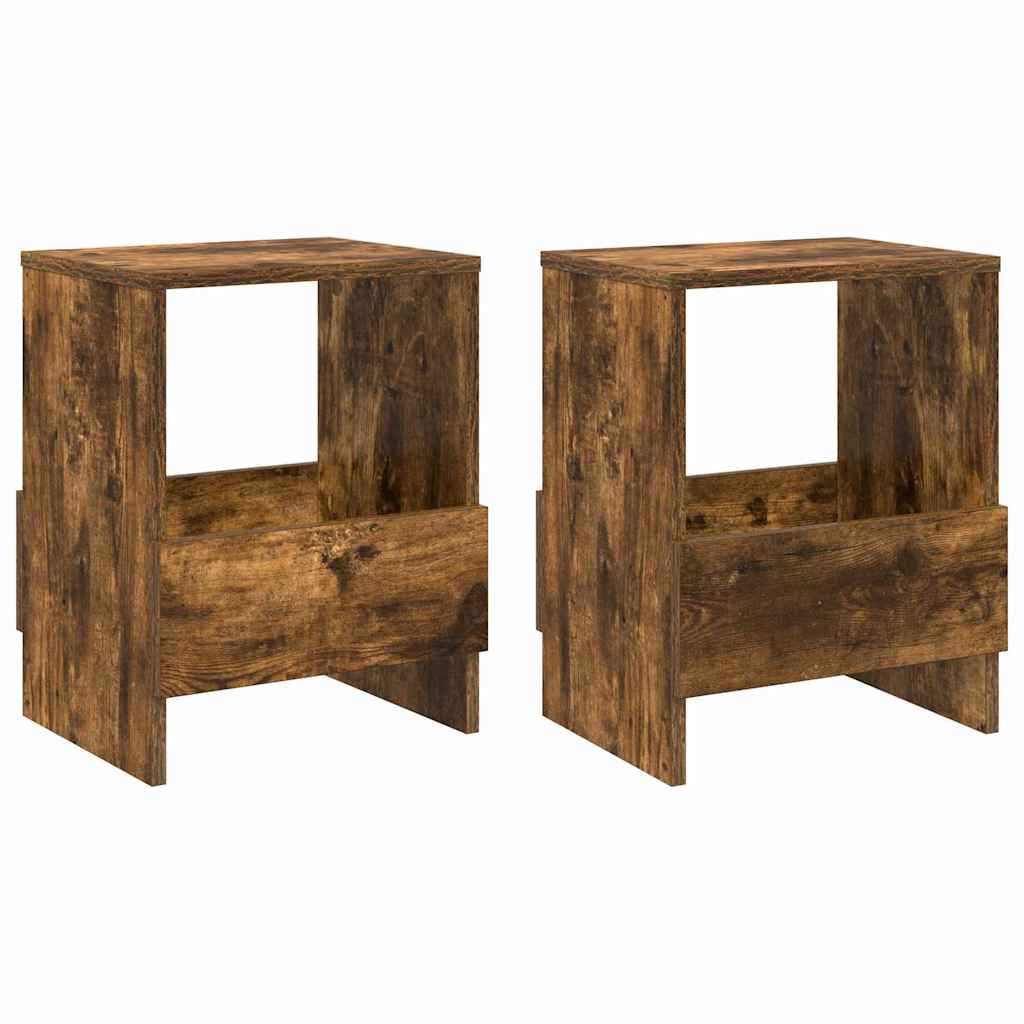 vidaXL Magazine Rack 2 pcs Smoked Oak 35 x 30 x 45 cm